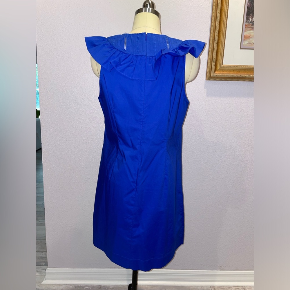 NWT J. Crew Blue Ruffle Dress - Picture 2 of 3